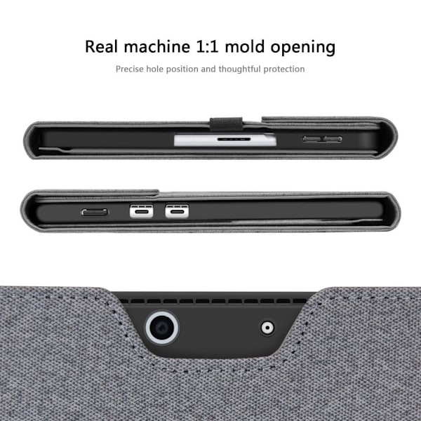 Microsoft Surface Pro / Pro 2 hybrid läderfodral Silvergrå