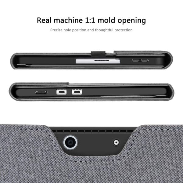 Microsoft Surface Pro / Pro 2 hybrid lærveske Silver grey
