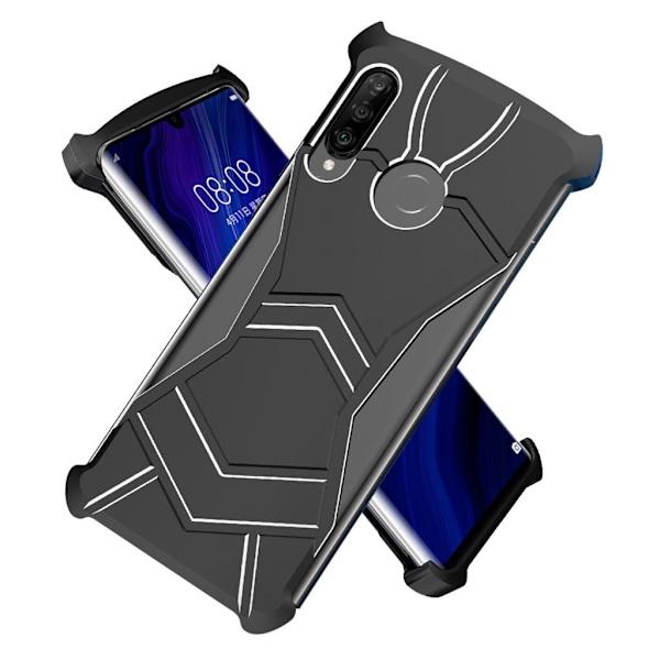 R-JUST Magnetisk Panther Aluminium etui - Huawei P30 Lite - Sort Black