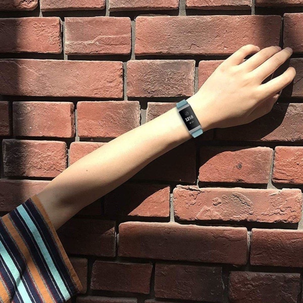 Fitbit Charge 4 / 3 aito nahkainen kellonauha - Vauvasininen Blue