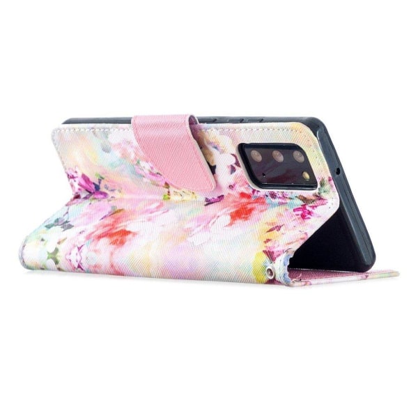 Wonderland Samsung Galaxy Note 20 Flip Etui - Livlige Blomster Multicolor