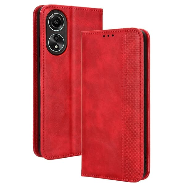 Bofink Vintage Oppo A58 Læder Etui - Rød Red