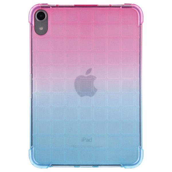 iPad 10.9 (2022) Gradient Color Soft Flexible Tablet Case Thickened Four Corners Drop Resistant Protective Cover - Lyserød / Grøn Multicolor