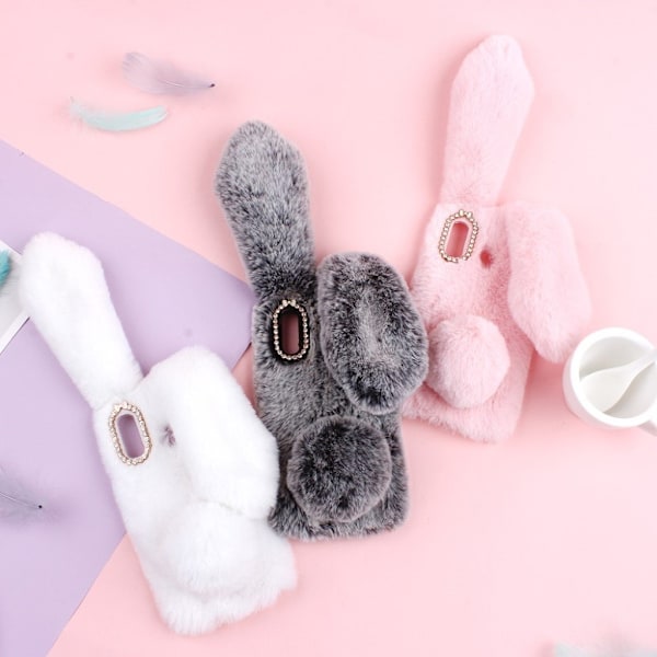 Fluffy Rabbit Samsung Galaxy A20e skal - Vit Vit