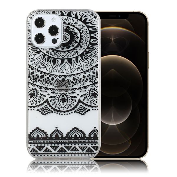Deco iPhone 12 Pro Max kotelot - Musta Kukka Black