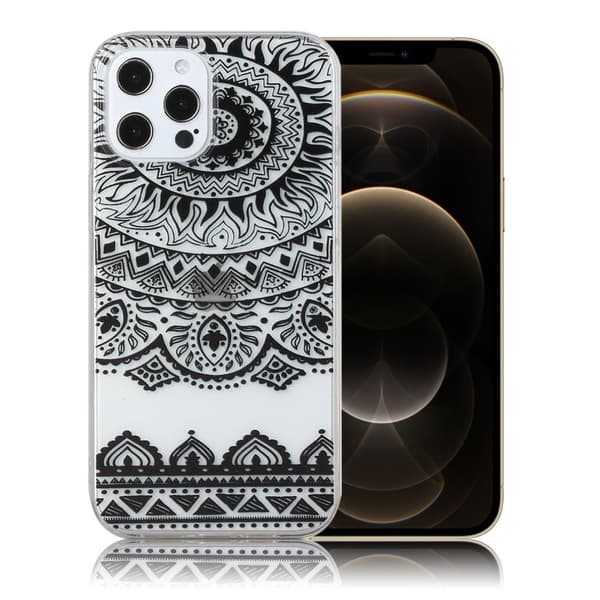 Deco iPhone 12 Pro Max skal - Svart Blomma Svart