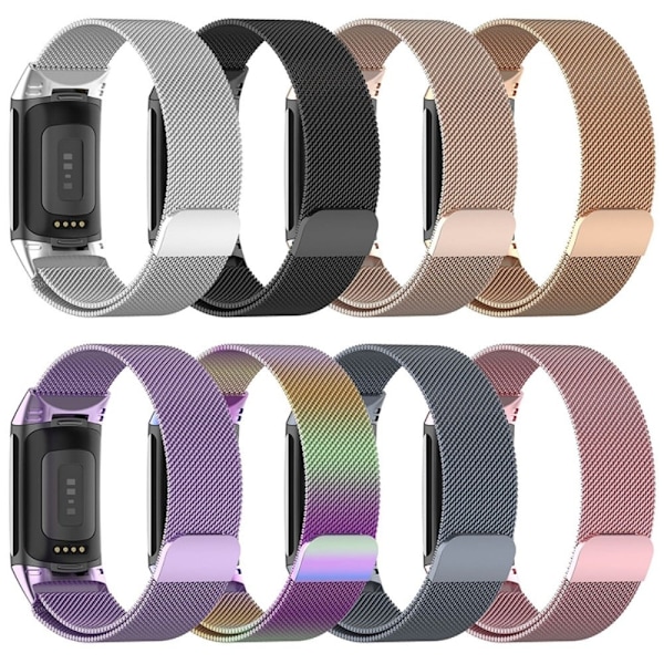 Fitbit Charge 5 milanese klockarmband i rostfritt stål - Silver Silvergrå