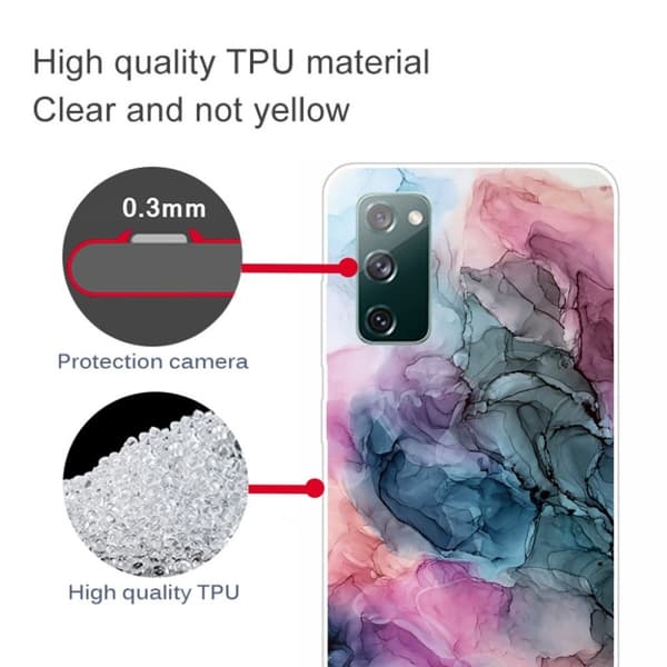 Marble design Samsung Galaxy S20 FE 5G / Samsung Galaxy S20 FE kotelot - Osmose Ruusu Ja Vihreä Multicolor