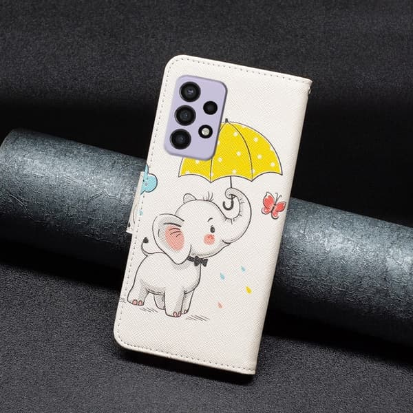 Wonderland Samsung Galaxy A33 5G Flippetui - Paraply og Elefant Multicolor