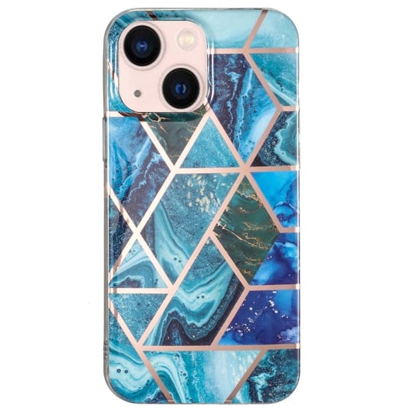 Marble iPhone 15 Plus Suojakotelo - Sininen / Vihreä Marble Blue