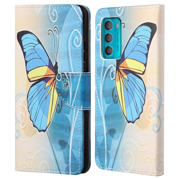 Wonderland Motorola Moto G42 Flip Etui - Blå Sommerfugl Blue