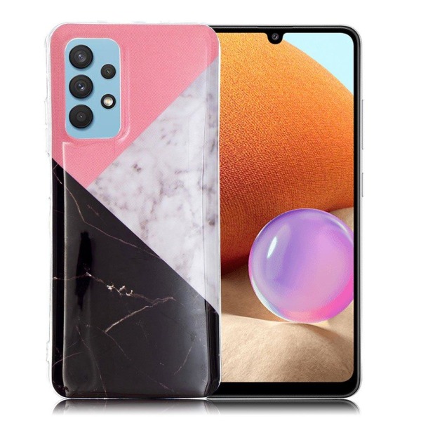 Marble design Samsung Galaxy A32 cover - Splejsning I Tre Farver Multicolor