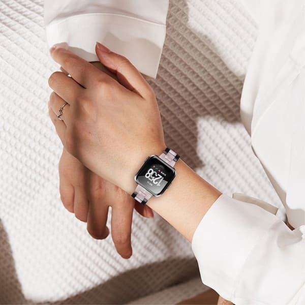Fitbit Versa 2 / Versa Lite väriliitoshartsikellon hihna - Musta / Pinkki Pink