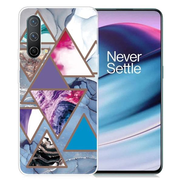 Marmormotiv OnePlus Nord CE 5G skal - Triangelmönster I Marmor multifärg