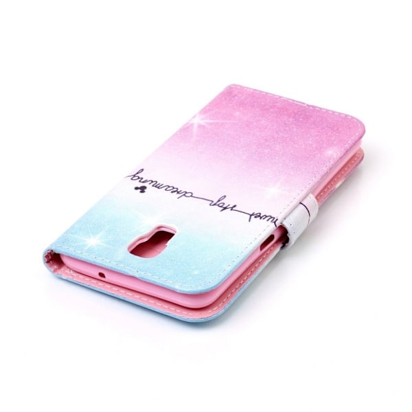 Moberg LG X Screen flip-etui i læder - Never stop dreaming Multicolor