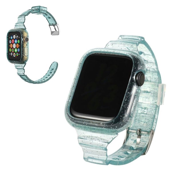 Glitter-teemainen kellonauha Apple Watch Series 6 / 5 44mm - Vihreä Green