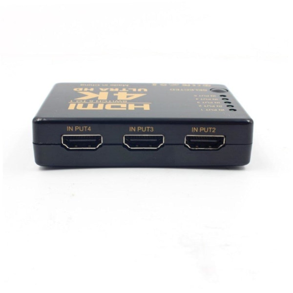 HDMI växel hub IR fjärrkontroll 5-kabel 4K upplösning 3D HDMI HD Svart
