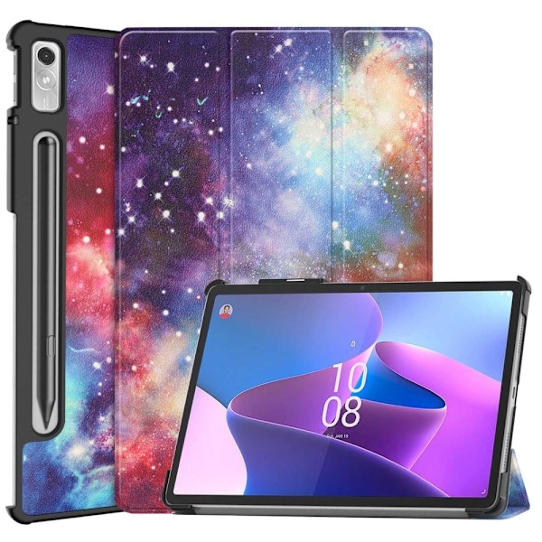 Lenovo Tab P11 Pro (2:a generationen) läderfodral med trefaldigt mönster - Vintergatans Nebulosa multifärg