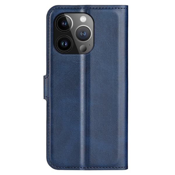 Læretui med Lommebok til iPhone 15 Pro - Blå Blue