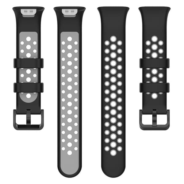 Dobbeltfarvet silikone-urrem til Xiaomi Mi Band 7 Pro - Sort / Grå Black