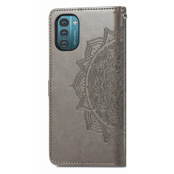 Mandala Nokia G21 / G11 Flippetui - Grå Silver grey