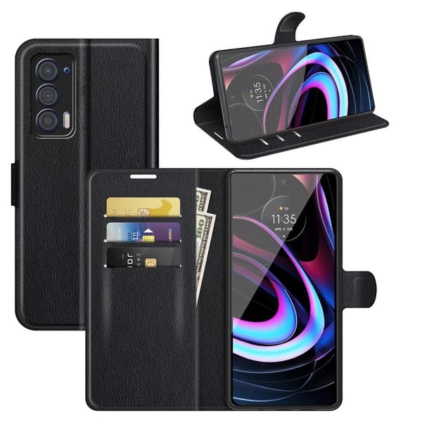 Classic Motorola Edge (2021) Läppäkotelo - Musta Black