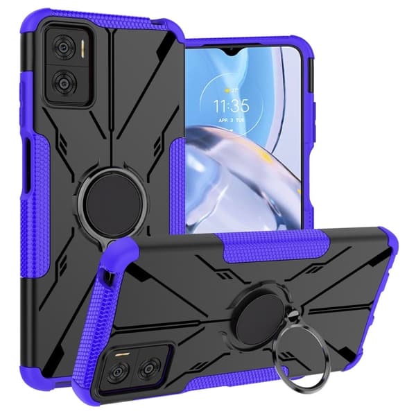 Kickstand-cover med magnetisk plade til Motorola Moto E22 / E22i - Lilla Purple