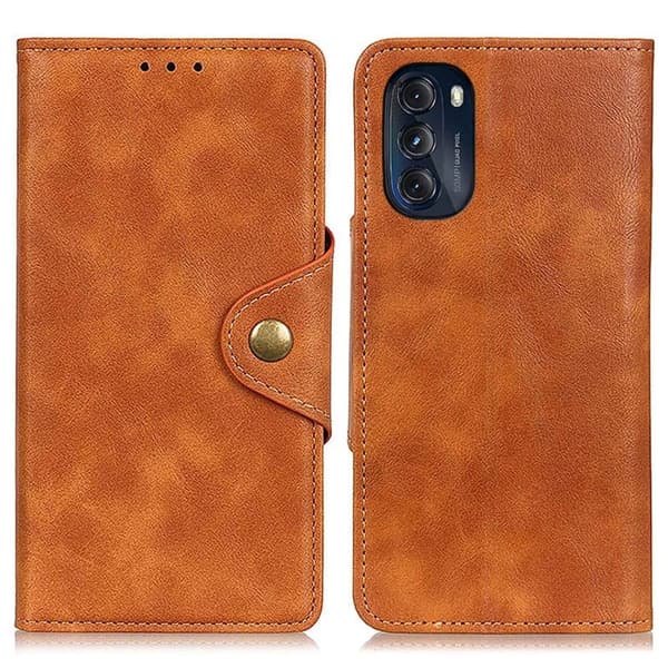 Alpha Motorola Moto G (2022) læder flip etui - Brun Brown