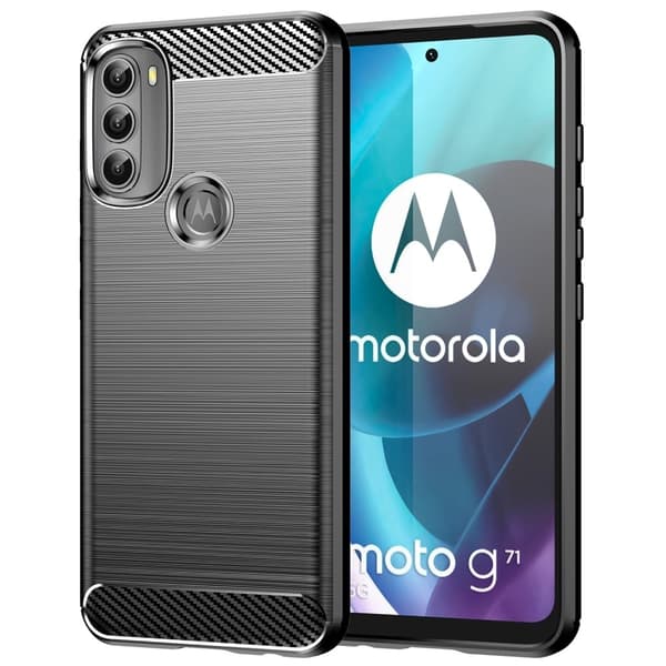 Carbon Flex Motorola Moto G71 5G skal - Svart Svart