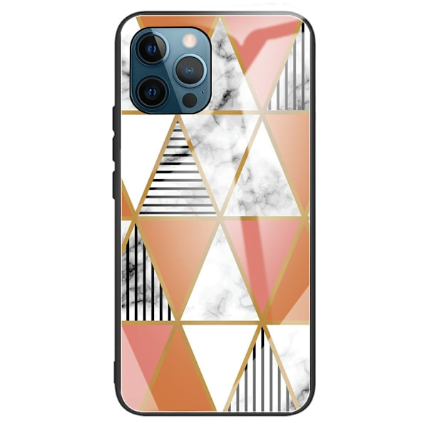 Fantasy Marble iPhone 15 Pro Max Suojakuori - Oranssi / Musta /white Triangle Orange