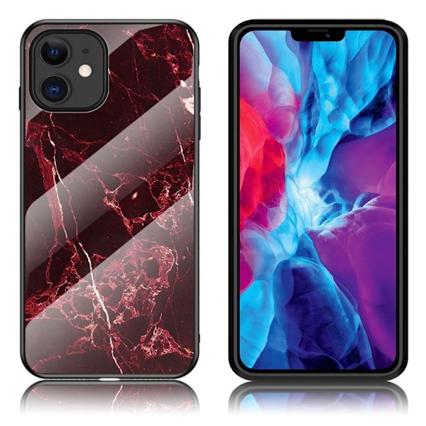 Fantasy Marmor iPhone 12 Mini skal - Röd Röd