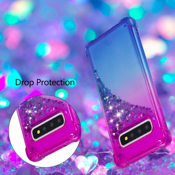 Samsung Galaxy S10 gradueret glimmer cover - lilla / blå Multicolor