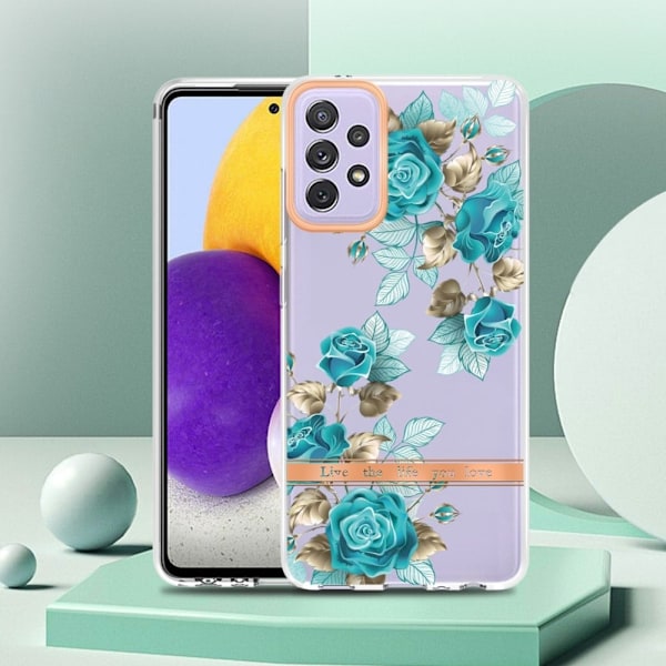 Supertunt och slitstarkt mjukfodral för Samsung Galaxy A72 5G - Blå Ros Blå
