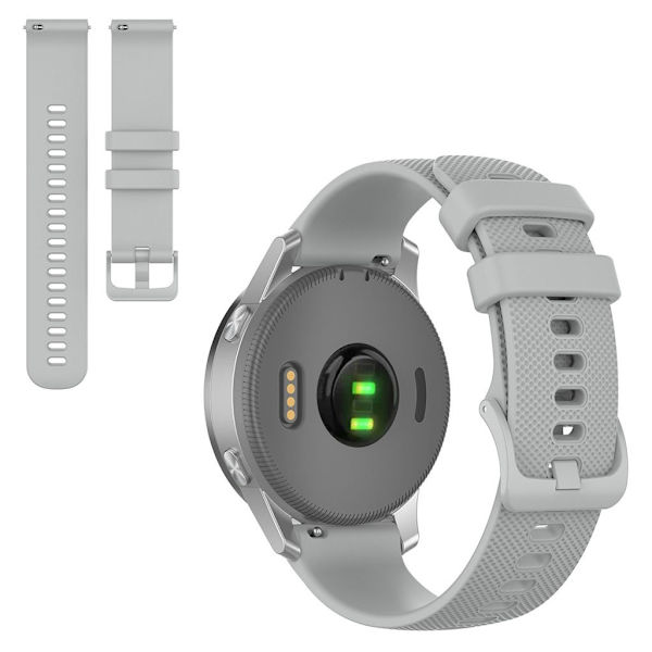 22mm Universal grid texture silikoni ranneke - Harmaa Silver grey