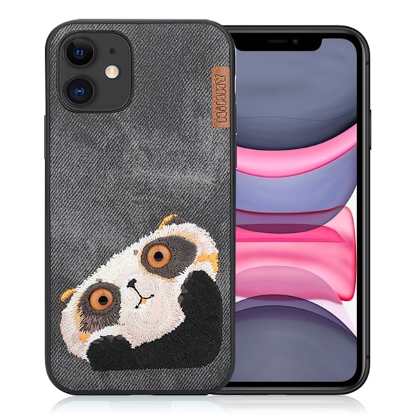 Nimmy Big Eyes iPhone 11 broderet cover - Sort Black