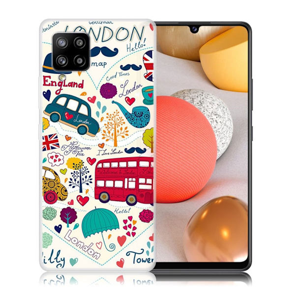 Deco Samsung Galaxy A42 5G Etui - Katt Multicolor