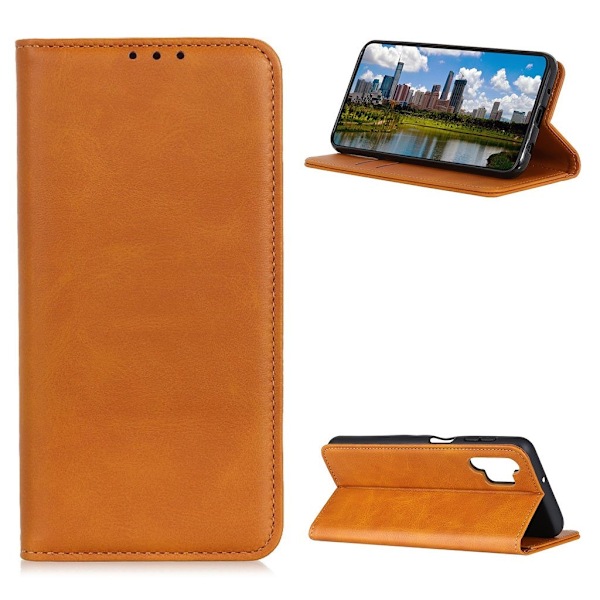 Wallet-style ægte Læder Flipcase til Samsung Galaxy A32 - Brun Brown