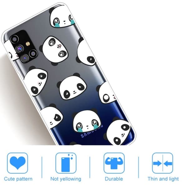 Deco Samsung Galaxy M31s kotelot - Itkevä Panda Transparent
