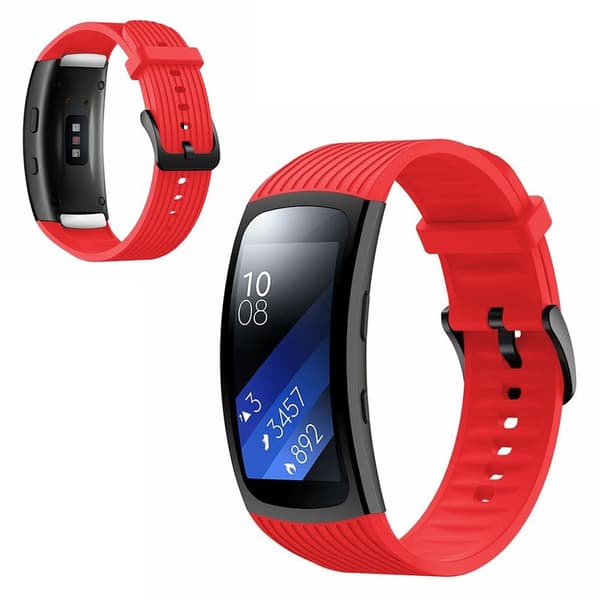 Samsung Gear Fit2 Pro silikonikellon ranneke - Punainen Koko: L Red