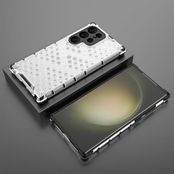 Bofink Honeycomb Samsung Galaxy S25 Ultra skal - Grå Silvergrå