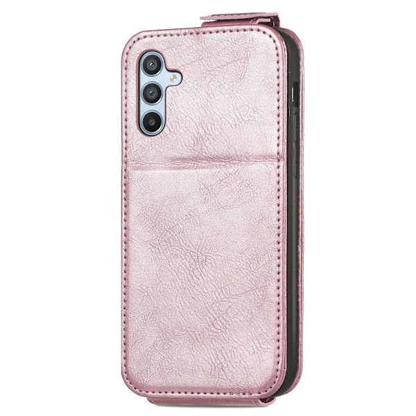 Vertical Flip Phone Suojakotelo With Zipper For Samsung Galaxy A54 - Ruusukulta Pink