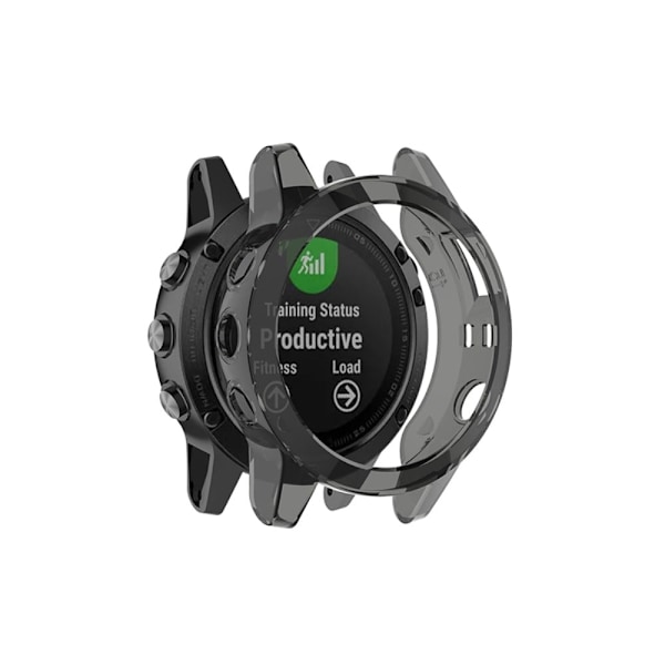 Garmin Fenix 5 / 5 Plus läpinäkyvä suojus - Läpinäkyvä Musta Black