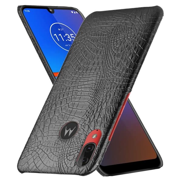 Croco Motorola Moto E6 Plus etui - Svart Black