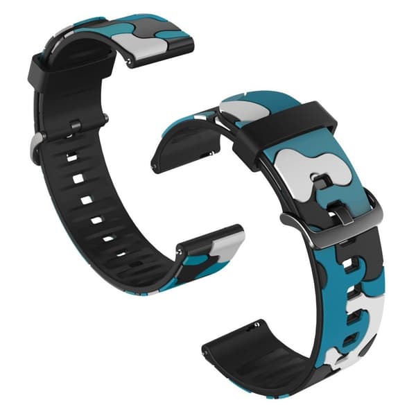 22 mm camouflage-urrem til Samsung-, Huawei- og Amazfit-ure - Blå Blue