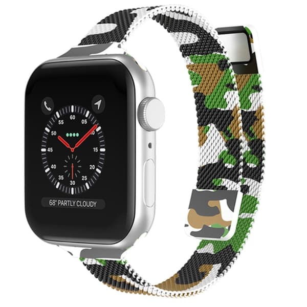 Milanese urrem i rustfrit stål til Apple Watch (41mm) - Camouflage Grøn Green