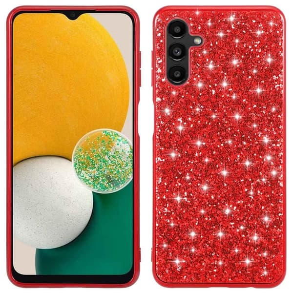 Glitter Samsung Galaxy A13 5G skal - Röd Röd
