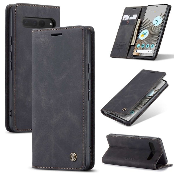 CaseMe Google Pixel 7 Pro Vintage Etui - Sort Black