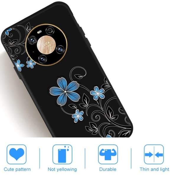 Imagine Huawei Mate 40 Etui - Blåe Blomster Blue