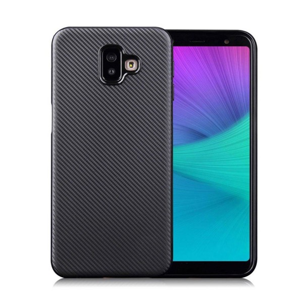 Samsung Galaxy J6 Plus (2018) carbon fiber texture soft case - B Svart