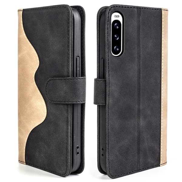 Tofarget lærdeksel for Sony Xperia 10 V - Svart Black